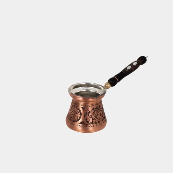 Sedef Kulplu 1.2 mm Kalın Bakır Cezve 2 Kişilik No:1